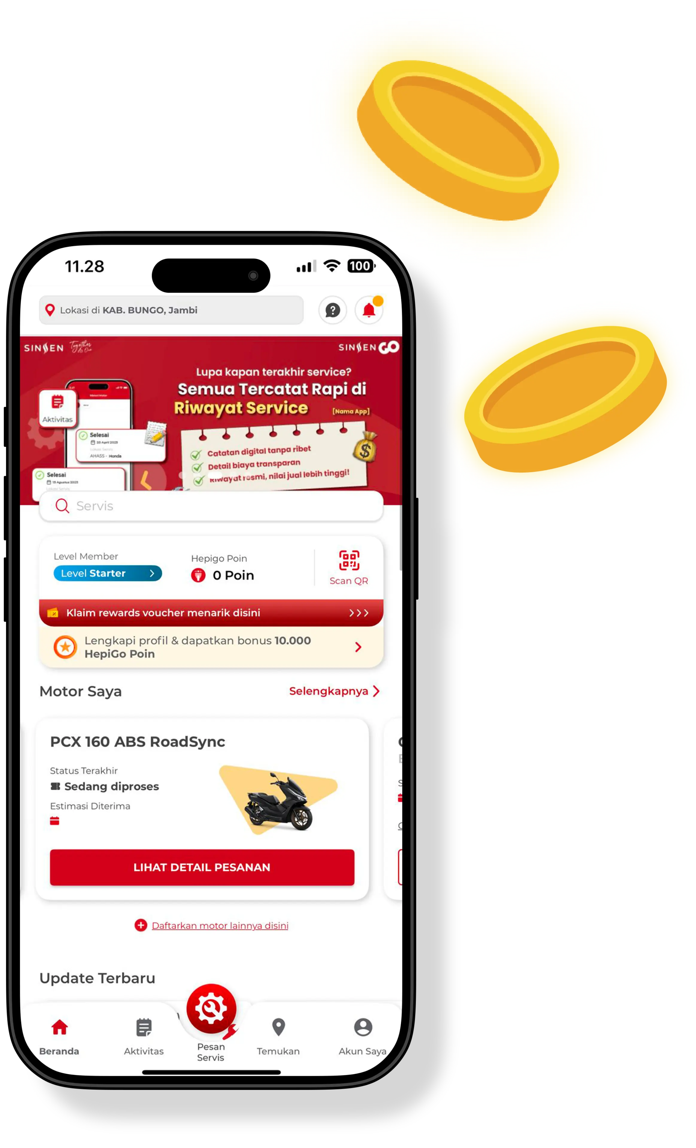 Mobile App with Coins